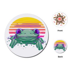 Frog Animal Sun Amphibian Figure Digital Art Playing Cards Single Design (round)