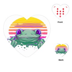 Frog Animal Sun Amphibian Figure Digital Art Playing Cards Single Design (heart)