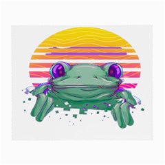 Frog Animal Sun Amphibian Figure Digital Art Small Glasses Cloth (2 Sides) by Wegoenart