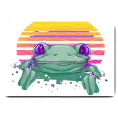 Frog Animal Sun Amphibian Figure Digital Art Large Doormat by Wegoenart