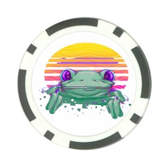 Frog Animal Sun Amphibian Figure Digital Art Poker Chip Card Guard by Wegoenart