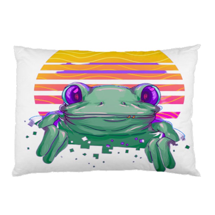 Frog Animal Sun Amphibian Figure Digital Art Pillow Case