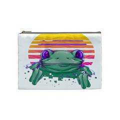 Frog Animal Sun Amphibian Figure Digital Art Cosmetic Bag (medium) by Wegoenart