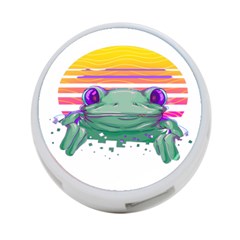 Frog Animal Sun Amphibian Figure Digital Art 4-port Usb Hub (one Side) by Wegoenart