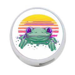 Frog Animal Sun Amphibian Figure Digital Art 4-port Usb Hub (two Sides) by Wegoenart