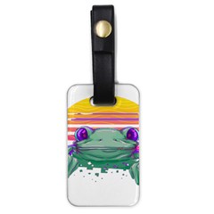 Frog Animal Sun Amphibian Figure Digital Art Luggage Tag (one Side) by Wegoenart