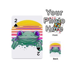 Frog Animal Sun Amphibian Figure Digital Art Playing Cards 54 Designs (mini)