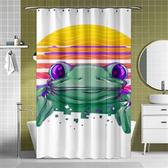 Frog Animal Sun Amphibian Figure Digital Art Shower Curtain 48  X 72  (small)  by Wegoenart