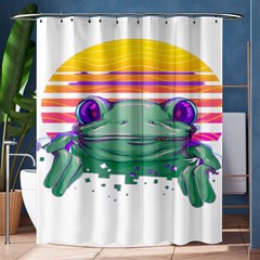 Frog Animal Sun Amphibian Figure Digital Art Shower Curtain 60  X 72  (medium)  by Wegoenart