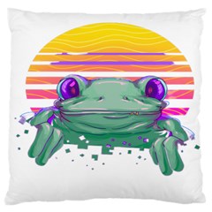 Frog Animal Sun Amphibian Figure Digital Art Large Cushion Case (one Side) by Wegoenart