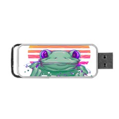 Frog Animal Sun Amphibian Figure Digital Art Portable Usb Flash (one Side) by Wegoenart