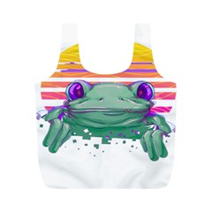 Frog Animal Sun Amphibian Figure Digital Art Full Print Recycle Bag (m) by Wegoenart