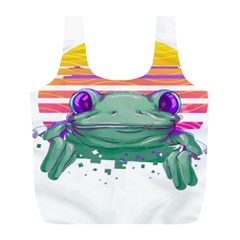 Frog Animal Sun Amphibian Figure Digital Art Full Print Recycle Bag (l) by Wegoenart