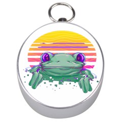 Frog Animal Sun Amphibian Figure Digital Art Silver Compasses by Wegoenart