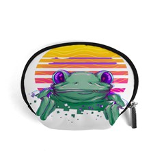 Frog Animal Sun Amphibian Figure Digital Art Accessory Pouch (small) by Wegoenart