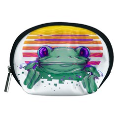 Frog Animal Sun Amphibian Figure Digital Art Accessory Pouch (medium) by Wegoenart