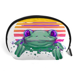 Frog Animal Sun Amphibian Figure Digital Art Accessory Pouch (large) by Wegoenart