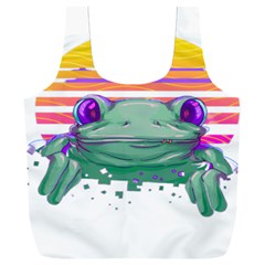 Frog Animal Sun Amphibian Figure Digital Art Full Print Recycle Bag (xxl)