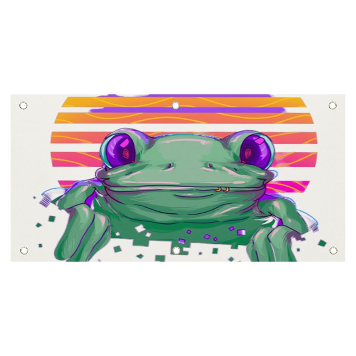 Frog Animal Sun Amphibian Figure Digital Art Banner and Sign 6  x 3 