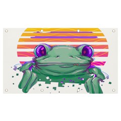 Frog Animal Sun Amphibian Figure Digital Art Banner And Sign 7  X 4  by Wegoenart