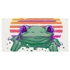 Frog Animal Sun Amphibian Figure Digital Art Banner And Sign 8  X 4  by Wegoenart