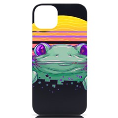 Frog Animal Sun Amphibian Figure Digital Art Iphone 14 Plus Black Uv Print Case by Wegoenart