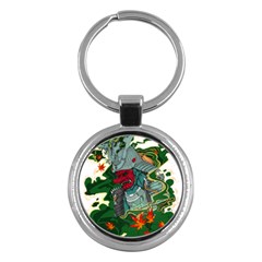 Armor Japan Maple Leaves Samurai Mask Cut Key Chain (round) by Wegoenart