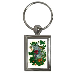 Armor Japan Maple Leaves Samurai Mask Cut Key Chain (rectangle) by Wegoenart