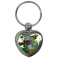 Armor Japan Maple Leaves Samurai Mask Cut Key Chain (heart) by Wegoenart