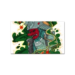 Armor Japan Maple Leaves Samurai Mask Cut Sticker (rectangular) by Wegoenart