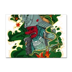 Armor Japan Maple Leaves Samurai Mask Cut Sticker A4 (10 Pack) by Wegoenart