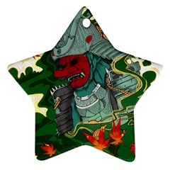 Armor Japan Maple Leaves Samurai Mask Cut Star Ornament (two Sides) by Wegoenart