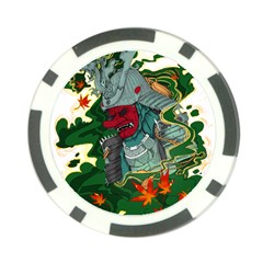 Armor Japan Maple Leaves Samurai Mask Cut Poker Chip Card Guard by Wegoenart