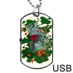 Armor Japan Maple Leaves Samurai Mask Cut Dog Tag Usb Flash (one Side) by Wegoenart