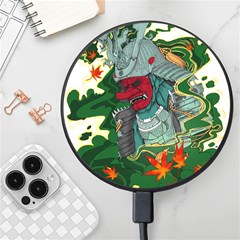 Armor Japan Maple Leaves Samurai Mask Cut Wireless Fast Charger(black)