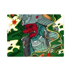 Armor Japan Maple Leaves Samurai Mask Cut Premium Plush Fleece Blanket (mini) by Wegoenart