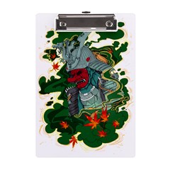 Armor Japan Maple Leaves Samurai Mask Cut A5 Acrylic Clipboard by Wegoenart