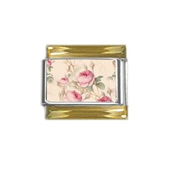 Roses-58 Gold Trim Italian Charm (9mm) by nateshop