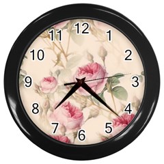 Roses-58 Wall Clock (black) by nateshop