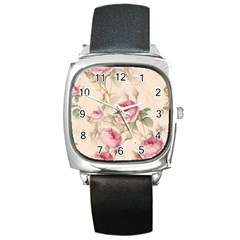 Roses-58 Square Metal Watch by nateshop