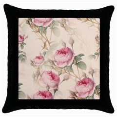 Roses-58 Throw Pillow Case (black) by nateshop