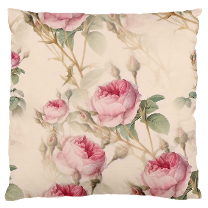 Roses-58 Standard Premium Plush Fleece Cushion Case (Two Sides)