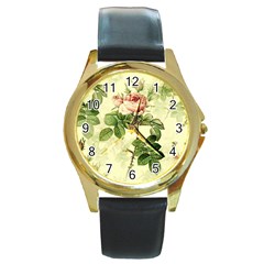 Roses-59 Round Gold Metal Watch by nateshop