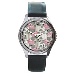 Roses-pink-elegan Round Metal Watch by nateshop