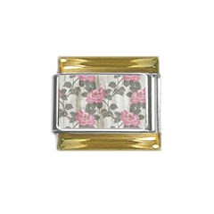 Roses-pink-elegan Gold Trim Italian Charm (9mm) by nateshop