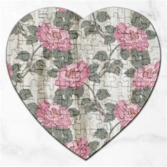 Roses-pink-elegan Jigsaw Puzzle (heart) by nateshop