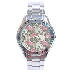 Roses-pink-elegan Stainless Steel Analogue Watch by nateshop