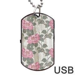 Roses-pink-elegan Dog Tag Usb Flash (two Sides) by nateshop