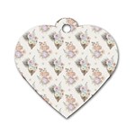 Roses-white Dog Tag Heart (Two Sides) Front