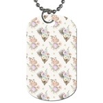 Roses-white Dog Tag (One Side) Front